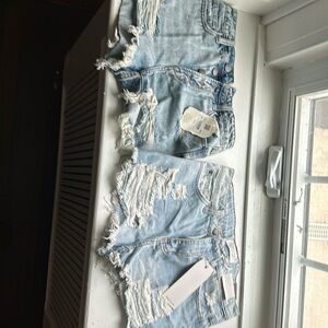 New!!! Denim Shorts Altar’d State And Nature’s Denim. Made to be Distressed Look